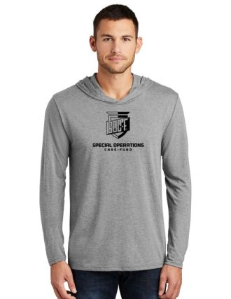 Men's Long Sleeve Hooded T - Shirt - Grey Frost